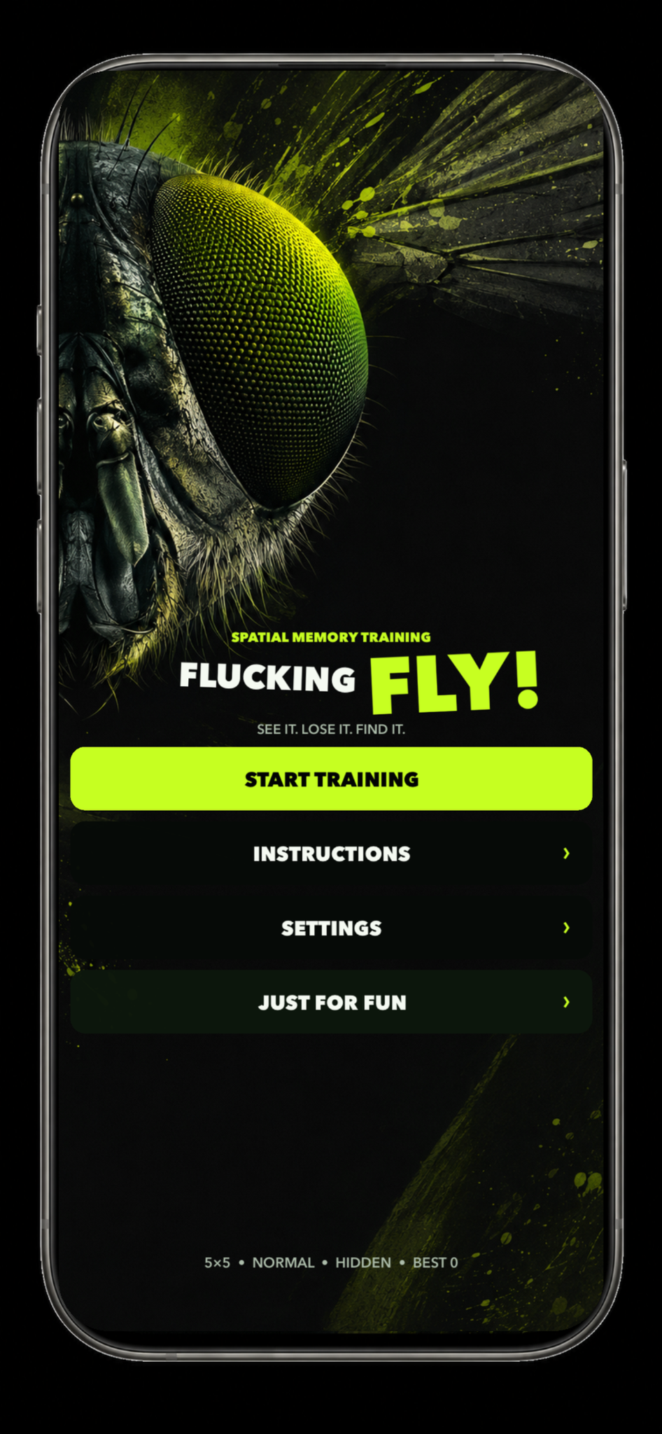 Flucking Fly home screen on iPhone