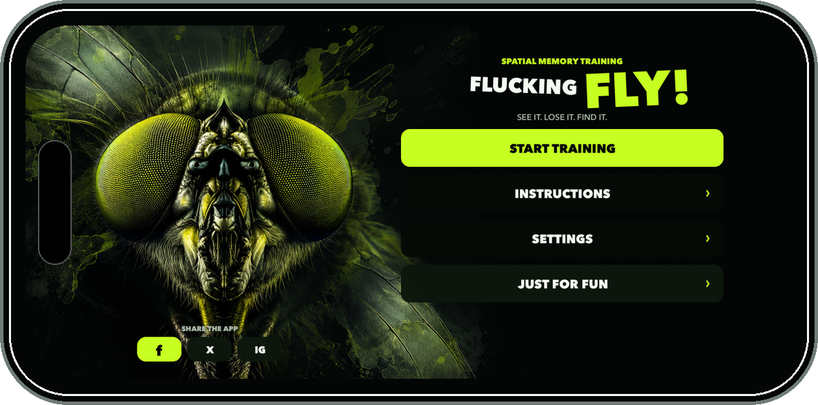 Flucking Fly English home screen in landscape mode